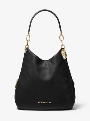 Michaelkors Lillie Large Pebbled Leather Černé | SN-MK27095