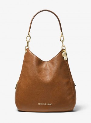 Michaelkors Lillie Large Pebbled Leather Hnědé | SN-MK27096