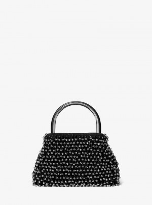 Michaelkors Limited-Edition Rosie Extra-Small Embellished Suede Černé | SN-MK27059