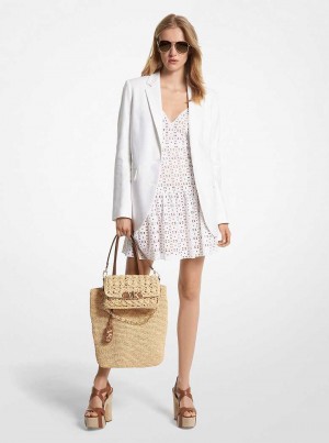 Michaelkors Linen Blend Boyfriend Bílé | SN-MK26609