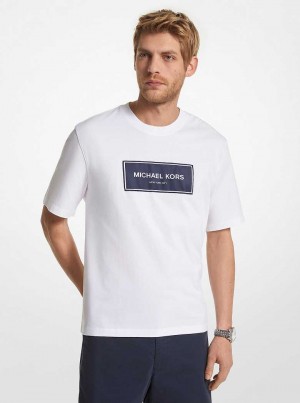 Michaelkors Logo Cotton Oversized Bílé | SN-MK27943