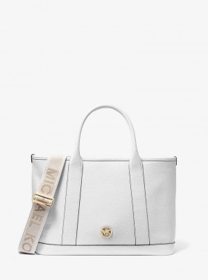 Michaelkors Luisa Medium Pebbled Leather Bílé | SN-MK27348