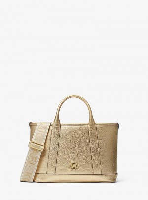 Michaelkors Luisa Small Metallic Leather Zlaté | SN-MK27343