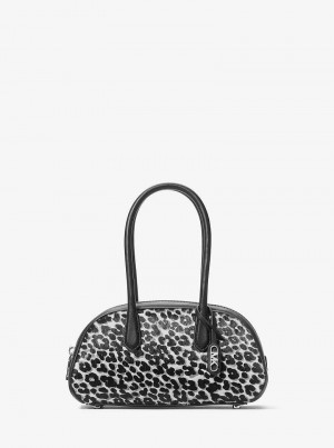 Michaelkors Lulu Small Leopard Print Calf Hair Černé | SN-MK27288