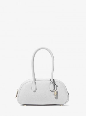 Michaelkors Lulu Small Pebbled Leather Bílé | SN-MK27376