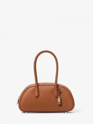 Michaelkors Lulu Small Pebbled Leather Hnědé | SN-MK27375