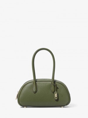 Michaelkors Lulu Small Pebbled Leather Olivy Zelené | SN-MK27377