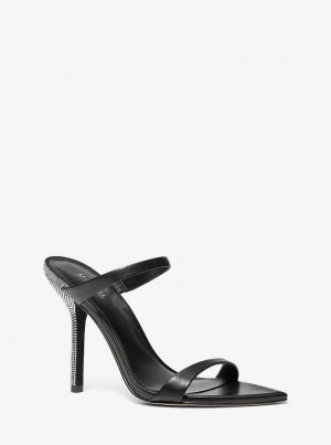 Michaelkors Lyssa Embellished Leather Černé | SN-MK27534