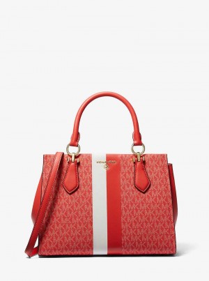 Michaelkors Marilyn Medium Logo Stripe Koralove Viacfarebný | SN-MK27324