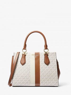 Michaelkors Marilyn Medium Logo Stripe Světle Žluté | SN-MK27326