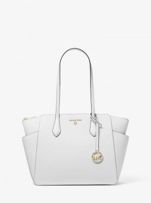 Michaelkors Marilyn Medium Saffiano Leather Bílé | SN-MK26923