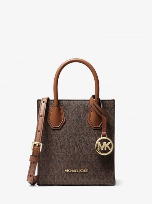 Michaelkors Mercer Extra-Small Logo and Leather Hnědé | SN-MK27150