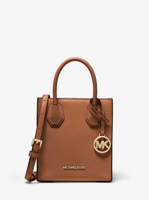 Michaelkors Mercer Extra-Small Pebbled Leather Hnědé | SN-MK26869