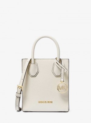 Michaelkors Mercer Extra-Small Pebbled Leather Krém | SN-MK26871