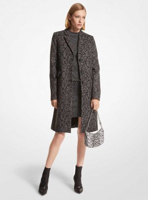 Michaelkors Metallic Snake Jacquard Černé Stříbrné | SN-MK26642