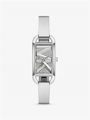 Michaelkors Mini Empire Pavé Silver-Tone Bangle Watch Stříbrné | SN-MK28306