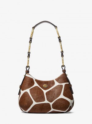 Michaelkors Mini Giraffe Print Calf Hair Hnědé Bílé | SN-MK27079