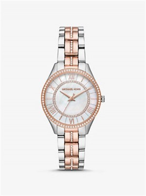 Michaelkors Mini Lauryn Pavé Two-Tone Watch Two Tone | SN-MK28369