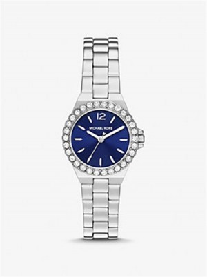 Michaelkors Mini Lennox Pavé Silver-Tone Watch Stříbrné | SN-MK28386