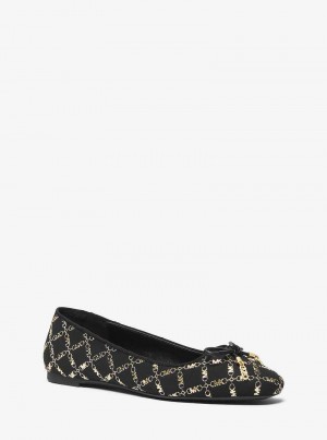 Michaelkors Nori Embellished Faux Suede Černé Zlaté | SN-MK27708