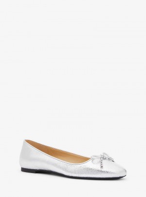 Michaelkors Nori Flex Metallic Leather Stříbrné | SN-MK27714
