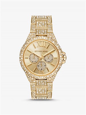 Michaelkors Oversized Camille Pavé Gold-Tone Watch Zlaté | SN-MK28338