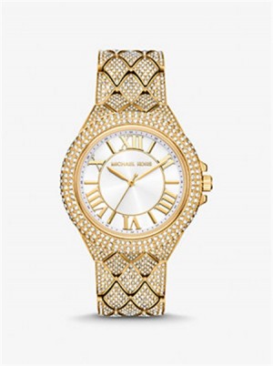 Michaelkors Oversized Camille Pavé Gold-Tone Watch Zlaté | SN-MK28400