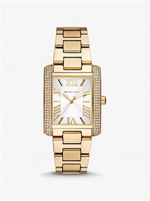 Michaelkors Oversized Emery Pavé Gold Tone Watch Zlaté | SN-MK28375