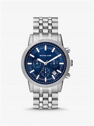 Michaelkors Oversized Hutton Silver-Tone Watch Stříbrné | SN-MK28328
