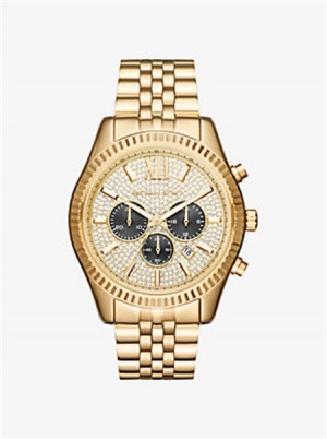 Michaelkors Oversized Lexington Gold-Tone Watch Zlaté | SN-MK28399