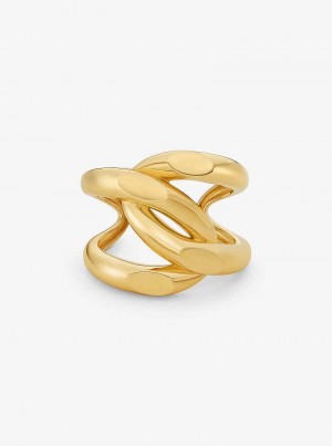 Michaelkors Oversized Precious Metal-Plated Brass Curb-Link Cuff Zlaté | SN-MK27720