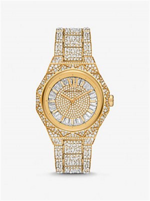 Michaelkors Oversized Raquel Pavé Gold-Tone Watch Zlaté | SN-MK28431