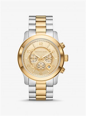 Michaelkors Oversized Runway Two-Tone Watch Two Tone | SN-MK28430