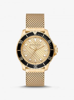 Michaelkors Oversized Slim Everest Gold-Tone Mesh Zlaté | SN-MK28264