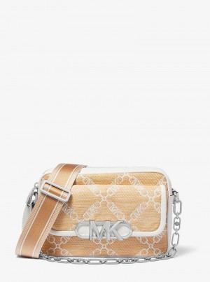 Michaelkors Parker Medium Empire Logo Jacquard Straw Viacfarebný | SN-MK27142