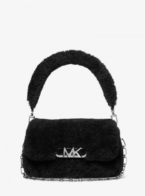 Michaelkors Parker Medium Shearling Leather Černé | SN-MK27043