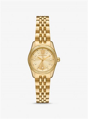 Michaelkors Petite Lexington Pavé Gold-Tone Watch Zlaté | SN-MK28322