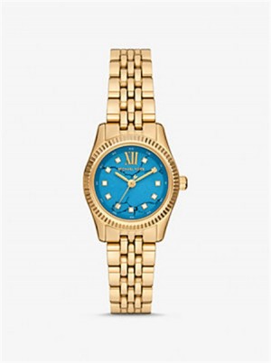 Michaelkors Petite Lexington Pavé Gold-Tone Watch Zlaté | SN-MK28401
