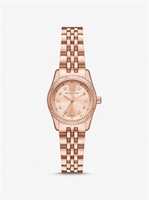 Michaelkors Petite Lexington Pavé Rose Gold-Tone Watch Růžové Zlaté | SN-MK28323