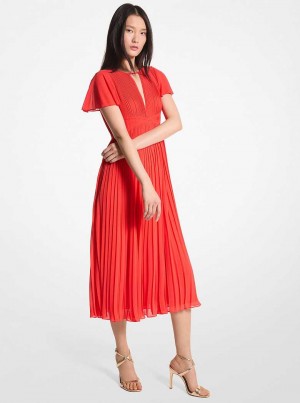 Michaelkors Pleated Georgette Midi Koralove | SN-MK26722