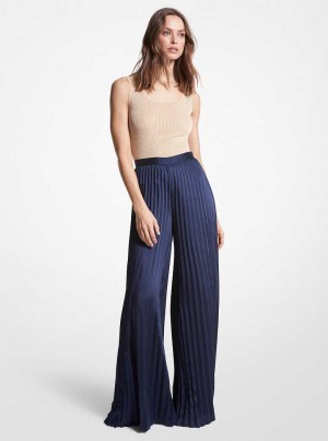 Michaelkors Pleated Satin Wide-Leg Blankyt | SN-MK26545