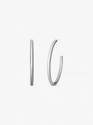 Michaelkors Precious-Metal Plated Brass Large Hoop Stříbrné | SN-MK27762