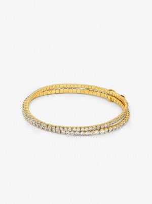Michaelkors Precious Metal-Plated Brass Double Wrap Tennis Zlaté | SN-MK27744