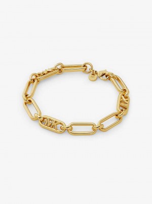 Michaelkors Precious Metal-Plated Brass Empire Logo Chain Link Zlaté | SN-MK27734
