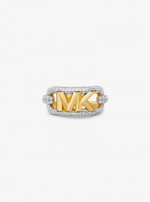 Michaelkors Precious Metal-Plated Brass Pavé Empire Logo Zlaté | SN-MK27845