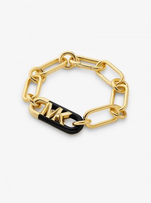 Michaelkors Precious Metal-Plated Brass and Acetate Empire Logo Zlaté | SN-MK27724