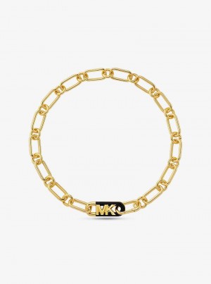 Michaelkors Precious Metal-Plated Brass and Acetate Empire Logo Chain Zlaté | SN-MK27788