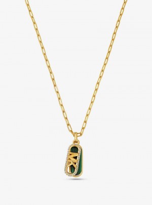 Michaelkors Precious Metal-Plated Brass and Acetate Pavé Empire Logo Zlaté | SN-MK27818