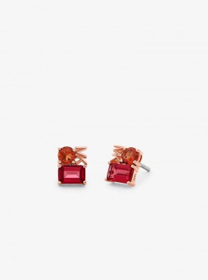 Michaelkors Precious Metal-Plated Sterling Silver and Nanogem Stud Růžové Zlaté | SN-MK27754