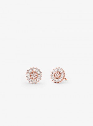 Michaelkors Precious Metal-Plated Sterling Silver Pavé Stud Růžové Zlaté | SN-MK27768
